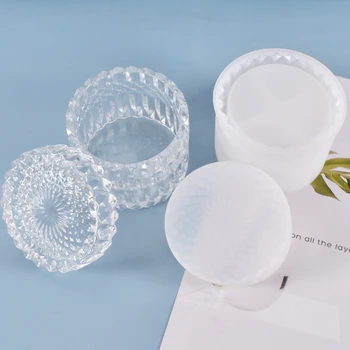 1 Nastavte DIY Plavidlá Dekor Crystal Epoxidové Živice Formy Kolo Úložný Box Silikónové Formy