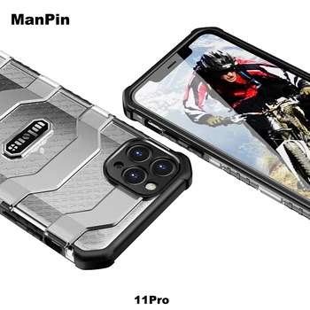 Mobilný Telefón puzdro Pre iPhone 11 Pro MAX Zadný Kryt Obrazovky Drop Dôkaz Proti Prachu Ťažkých Sklo Chránič TPU PC Bunky Shell