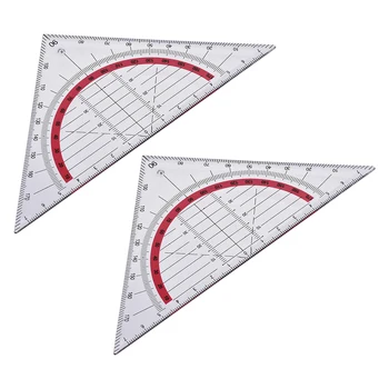 Uxcell Trojuholník, Pravítko Štvorec Nastaviť 90 mm 45 Stupňov Plastové Písacie potreby Matematika Geometria pre Triede Office Home and Engineering
