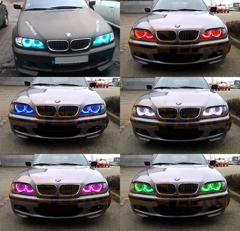 RÁDIOFREKVENČNÉ diaľkové ovládanie Bluetooth APLIKÁCIA Multi-Farba Ultra svetlé RGB LED Angel eyes auta halo krúžky Pre BMW E46 touring Sedan 1998-2005