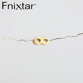 Fnixtar Leštené Zrkadlo Zlatá Farba Nehrdzavejúcej Ocele Európe Korálky Nekonečné Čaro S Dvoma Otvor 1.8 mm DIY Perličiek Šperky 20piece/veľa