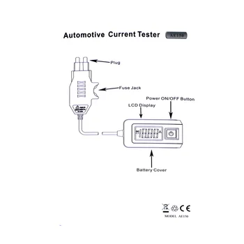 AE150 12VAuto Aktuálne Tester Multimeter Lampa autoservis Automobilov, Elektrických Multimeter Auto Poistka Tester Diagnostický Nástroj