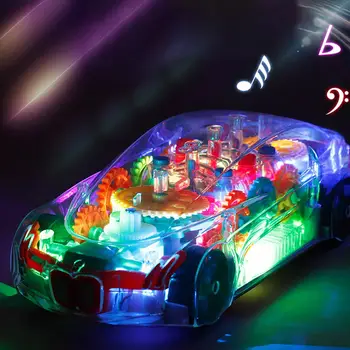Detské autíčka Simulácia Modelu Auta Svetlo Hračka Elektrický Univerzálny Transparentný Výstroj LED Svetlo S Hudbou Koncepcia Vozidla Dieťa Darček