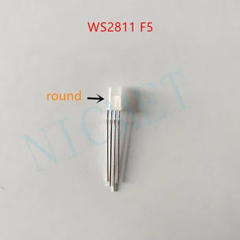 20pcs-1000pcs DC5V WS2811 LED Čip F5 5mm F8 8mm Okrúhly klobúk RGB LED WS2811 chipset vnútri RGB farebný Matný LED Čipov