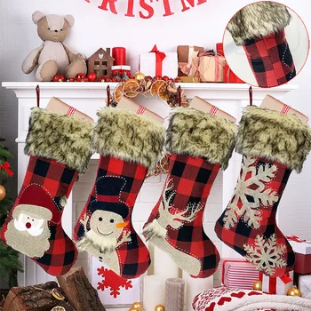 Vianočné Ozdoby Bielizeň, Ponožky Veľké Santa Claus Snehuliak Darček Ponožky Candy Ponožky Darčeková Taška Vianočné Dekorácie pre Domov