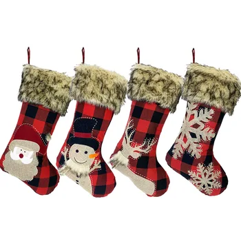 Vianočné Ozdoby Bielizeň, Ponožky Veľké Santa Claus Snehuliak Darček Ponožky Candy Ponožky Darčeková Taška Vianočné Dekorácie pre Domov