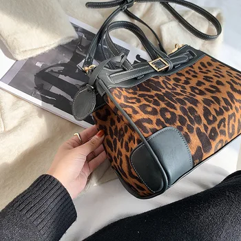Jesenné A Zimné Leopard Veľké Dámy Tote Bag 2020 Nové Kvalitné Semiš Žien Dizajnér Kabelky Veľké Rameno Messenger Taška