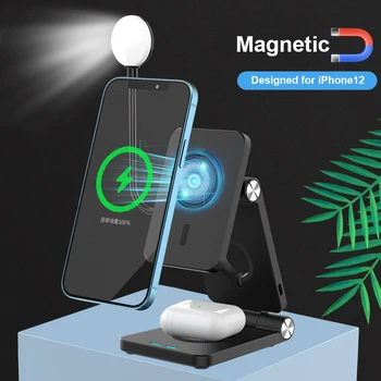 3 in1 Magnetické Bezdrôtové Nabíjanie Pre iPhone 12 Pro Mini Max 15W Rýchlo Nabíjačka Pre iPhone 11 XS X Bezdrôtová Nabíjačka Pre airpoda pro