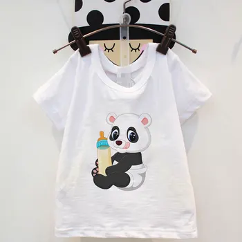 Okolo krku t shirt chlapcov panda mama láska, baby, tlač batoľa dievča topy krásne tričko deti móda príležitostné letné tričko narodeniny