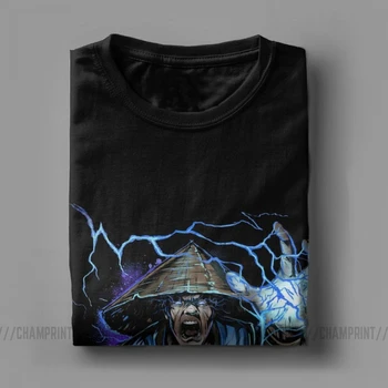 Pánske T-Shirt Thunder Boh Mortal Kombat 11, T Košele MK Raiden Fatality Videohry Voľný čas Bavlna Tee Tričko Posádky Krku Topy Dospelých