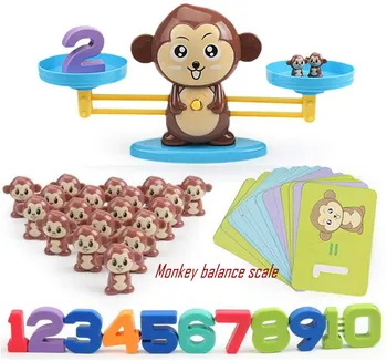 Montessori Prospech Inteligencie Hračka Opice Rovnováhu Rozsahu Hra Technológie učebná pomôcka Matematické Vzdelávacie Hračky pre Deti, Dieťa