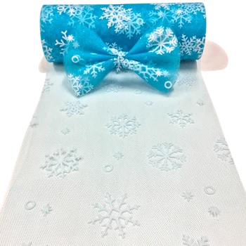 1pcs 15cmX10yards Snowflake Lesk Hrnú Snehu Tylu Roll Organza Textílie Tutu Sukne Svadobný Dar Strana navrhne Dekorácie