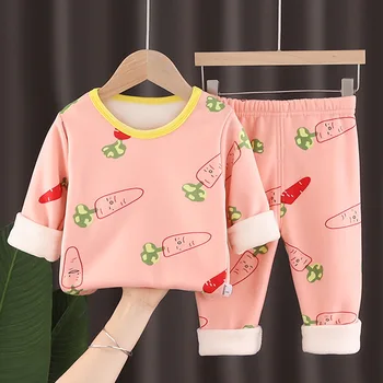 Nové Chlapčenské, Dievčenské Pyžamo Jeseň Zima Dlho Bavlna Rukáv detské Oblečenie Sleepwear Bavlnené Pyžamá Sady Pre Deti 2 4 6 8 Rokov