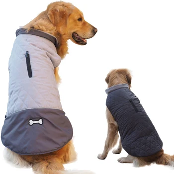 Nepremokavé Reverzibilné Psie Oblečenie pre Veľké Psy Zime Teplé Veľký Pes Bundy Čalúnená Obloženie Pet Kabát Bezpečnostné Reflexné Dizajn