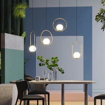 Ditoon luster Postmoderných Obývacia Izba/Jedáleň Led luster sklenenú Guľu Dizajn Lampchandelier Oceľovej Rúry Lampa