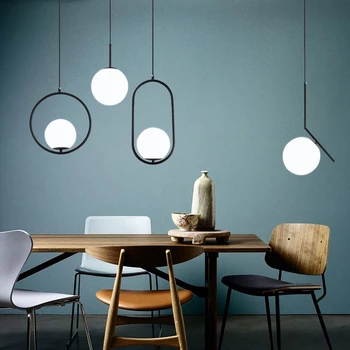 Ditoon luster Postmoderných Obývacia Izba/Jedáleň Led luster sklenenú Guľu Dizajn Lampchandelier Oceľovej Rúry Lampa