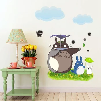 Nové Kreslené Animácie Vinyl Totoro Samolepky na Stenu pre Deti Miestnosť, Kaviareň/bar/Domáce Dekorácie Plagát Totoro Tapety