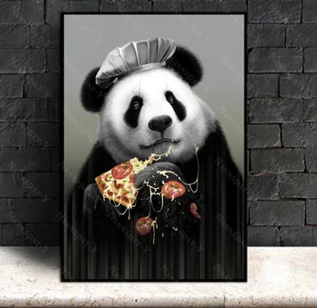 Roztomilý Kreslený Panda Plagát, Tlač Zvieratá Plátno Na Maľovanie Škôlky, Detská Izba Wall Art Obrázok Pre Obývacia Izba Deti, Domáce Dekorácie