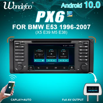 WONDEFOO PX6 1 DIN Android 10 autorádia Pre BMW X5 E53 E39 car audio navigácia multimediálne dvd, rádio magnetofón č 2din 2 DIN