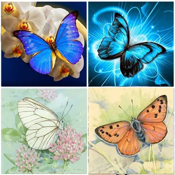 Plné Námestie Dizajn Motýľ hmyzu DIY Diamond Maľovanie Auta Darček Domova Výšivky Plné Kolo Vŕtať Zobrazenie Zvierat Steh
