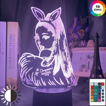 Celebrity Spevák Ariana Grande Nočné Svetlo Led Dotykový Snímač Farby Nočného pre Fanúšikov Darček Dospelých Nočné Lampy, Spálňa