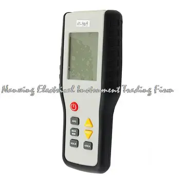 Vrecko HT-9819 mini merací prístroj na meranie anemometer rýchlosť vetra doprava merač, Digitálny LCD CFM/CMM Thermo Anemometer