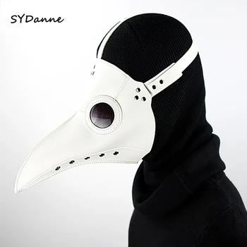 Cosplay Steampunk Mor Lekár Vták Maska White/Black Latex Vtáčí Zobák Masky Dlhý Nos Halloween Party Prípade Loptu Kostým, Rekvizity