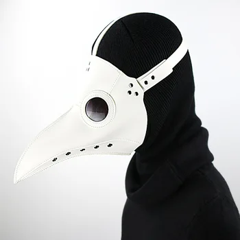 Cosplay Steampunk Mor Lekár Vták Maska White/Black Latex Vtáčí Zobák Masky Dlhý Nos Halloween Party Prípade Loptu Kostým, Rekvizity