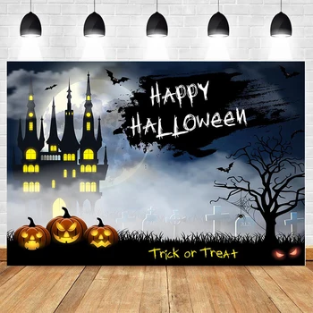 Šťastný Halloween Kulisu pre Fotografovanie Tekvica Lampáš Duch Hradu Bat Foto Pozadia Photo Booth Dekor Pozadí Rekvizity