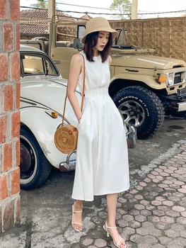 Nové Letné Ženy Slim Pohodlné Módne Príliv Dizajnér Dráhy bežné Elegantné biele Šaty