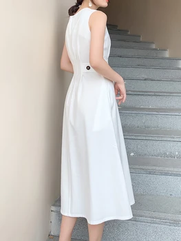 Nové Letné Ženy Slim Pohodlné Módne Príliv Dizajnér Dráhy bežné Elegantné biele Šaty