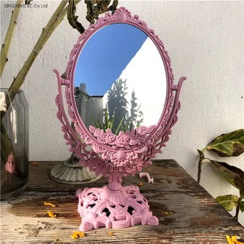 Láska Jednoduchý obojstranný make-up Zrkadlo Európskej Reliéfna Plocha Toaletný Zrkadlo Tabuľka Zrkadlo Kreatívne Domáce Dekorácie, Ozdoby