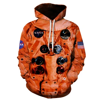 Cool Fashion 3D Tlač Hoodies Zábavné Unisex Hoodies astronaut Tlač Hotstyle Pulóver Rukáv Streetwear Mikina s Kapucňou,