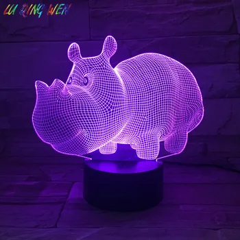 Hipo 3d Led Nočné Svetlo Senzora Dieťa Prítomné Farby Dekorácie Spálňa Atmosféru Nočného stolná Lampa Hipo