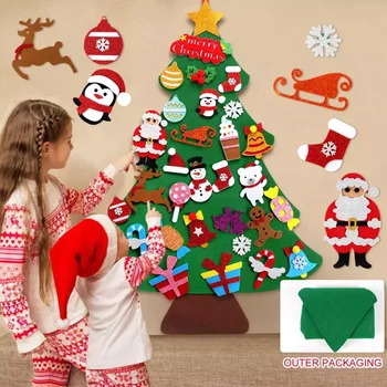 Urob si sám Cítil Vianočný Strom Vianočný Dekor pre Domáce Navidad 2021 Nový Rok Darčeky pre Deti Cristmas Ozdoby Navidad Natal Vianočný Strom