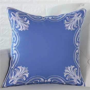 45x45cm modrá vyšívaný vankúš sofa vintage koni/kvetinový/geometrické obliečka na vankúš sofa dekoratívny vankúš vankúš