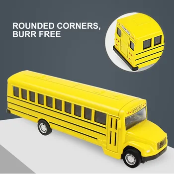 Zliatiny Simulované Školský Autobus Žltá Diecast Vytiahnuť späť Auta Detí Kovových Automobilových Vozidiel Hračky Vzdelávacie Hračky pre Chlapcov Darček