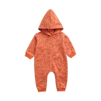 2021 Dieťa, Chlapec, Dievča Dinosaura Kostým Pevné Gree Žltá Remienky Pring Jeseň Bavlna Romper Playsuit Oblečenie
