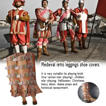 Návleky na Topánky Kryt 1 pár stredoveké steampunk oživenie mužov samuraj PU kožené legíny obuvi zahŕňa Zábal pre Retro Oblečenie