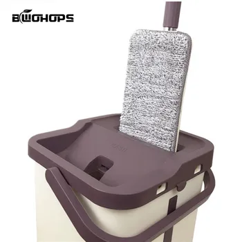 Mop Vedro Poschodí Touchless Mop Lenivý Magic Cleaner 360 Otočiť Self-žmýkanie Squeeze Obojstranná tlač Automatické Umývanie-Systém Sušenia