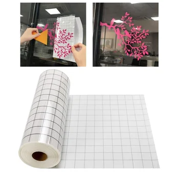 Grid Adhesive Vinyl, prenášací Papier pre Pásku Roll pre Obtlačky Známky Windows Nálepky
