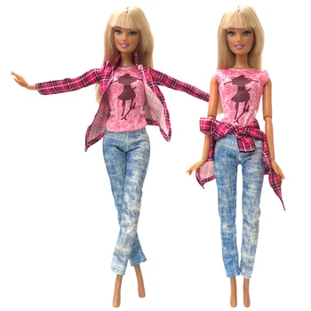 NK 5 Ks/Set Najnovšie Bábika Outift Ručné Strany Oblečenie Top Módne Šaty Pre Bábiku Barbie Príslušenstvo Dieťa, Hračky pre Dievčatá'Gift DZ
