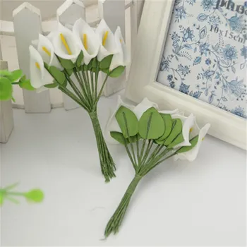 144pcs/veľa Mini Kala Lily PE Peny, Umelé Kvety, Kytice Pre Svadobné Domáce Dekorácie Multicolor Ručné DIY Scrapbooking