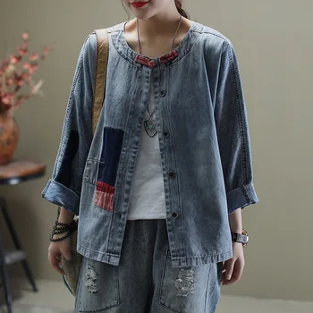 Max LuLu 2020 Nové Jarné Kórejský Módny Štýl Dámy Vintage Denmi Coats Dámske Ležérne Patchwork Bundy Voľné Nadrozmerné Oblečenie