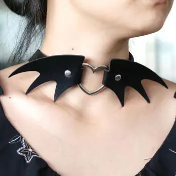 Gotická Tmavé Choker Vintage Náhrdelník Gotický Harajuku Krídlo Srdce Módny Náhrdelník 2020 Ženy príslušenstvo Chocker Nit Punk Golier