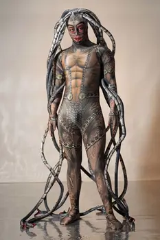 S Cool mužov Medusa Siamské kombinézu Had Jumpsuit Halloween party prípade cudzinca hady cosplay kostým Fáze show dance nosenie