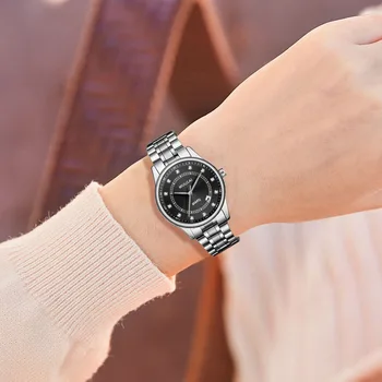 Dámske Luxusné Hodinky Dátum, Hodiny Ženy Quartz Hodinky Ženy Náramkové hodinky lady Strieborný Náramok náramkové hodinky xfcs Relogio feminino
