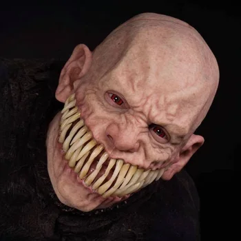 Demon Latex Maska Strašidelné Diabol Mutant S Realistické Dlhé Zuby Kostým Halloween Party Rekvizity