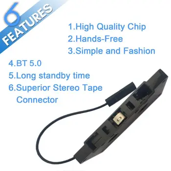 USB Nabíjanie pomocou pripojenia USB Bluetooth 5.0 Hudby Car Audio Prijímač Kazetový Prehrávač Adaptér MP3 Converter pre iPhone Samsung Nokia HTC Smart