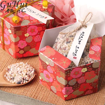 50pcs Sakura Cherry Hexagon Candy Box Čokoláda Kvety Kvety Darček Tortu Valentína Vianočné Dekorácie Balík Nový Rok